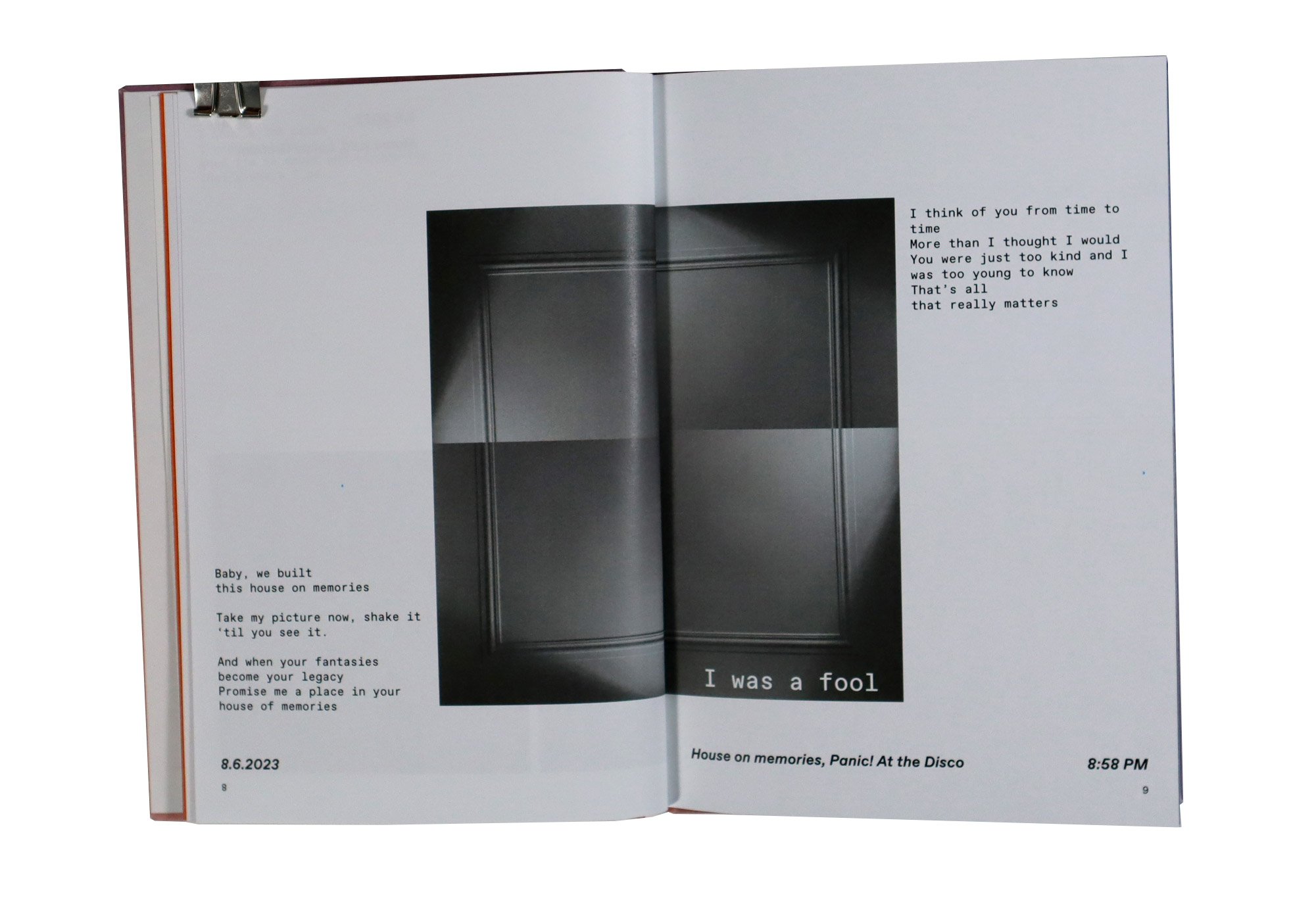 journal photo page